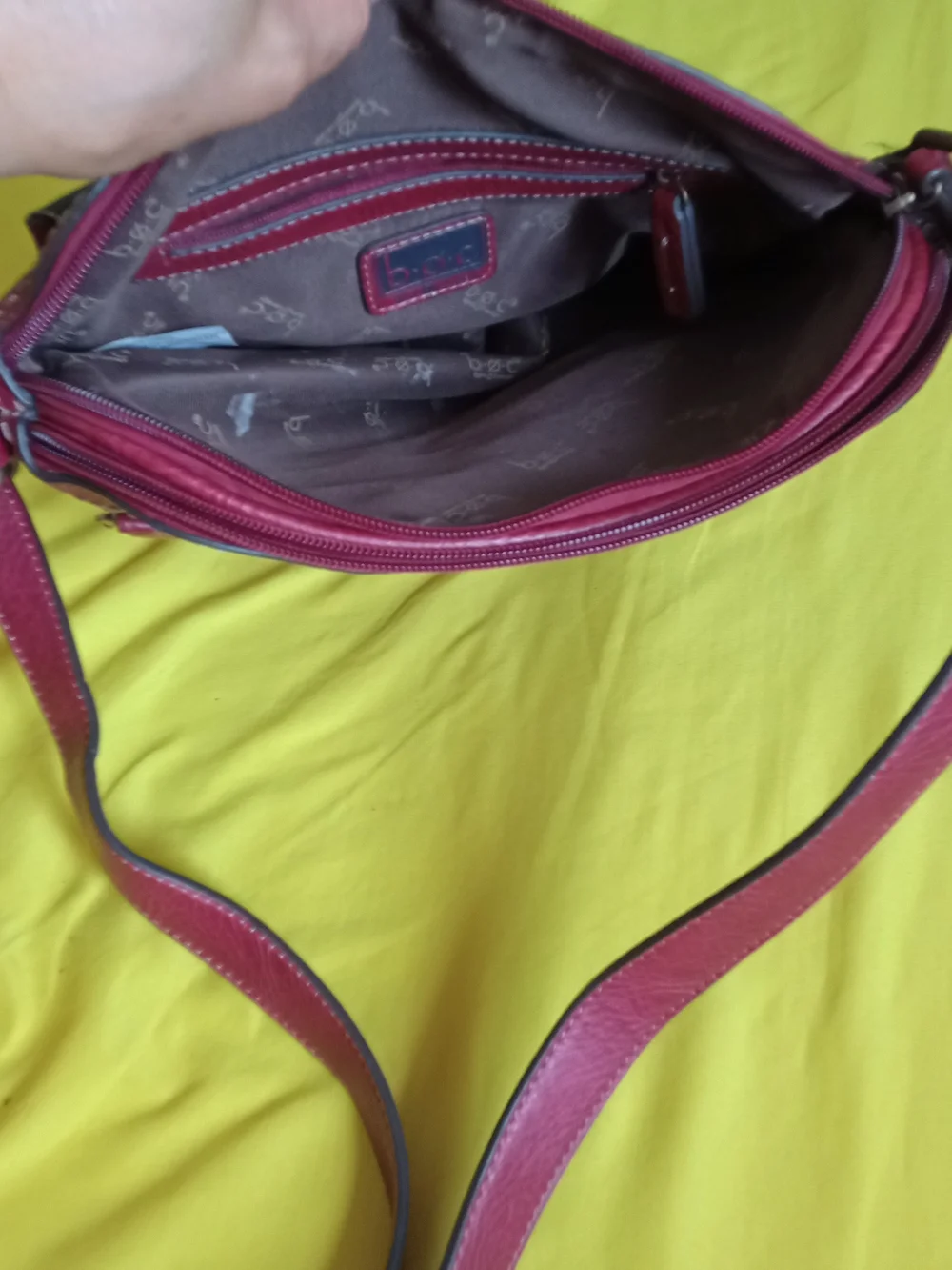 B.O.C Born Concepts burgundy faux leather crossbody bag with a front buckle deta - Picture 5 of 7